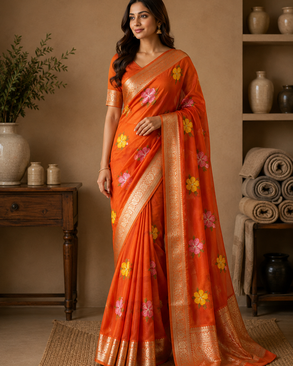Naarira Epic Kanchipuram Organza Sarees - alternate view