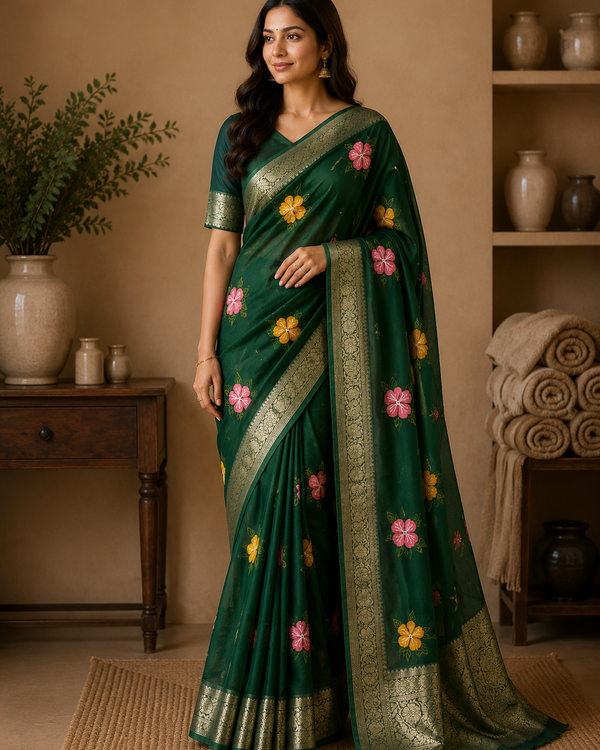 Naarira Epic Kanchipuram Organza Sarees
