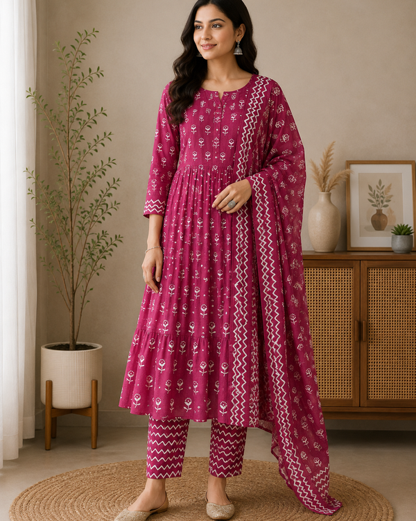 Naarira Cotton tulip Printed Suits - alternate view