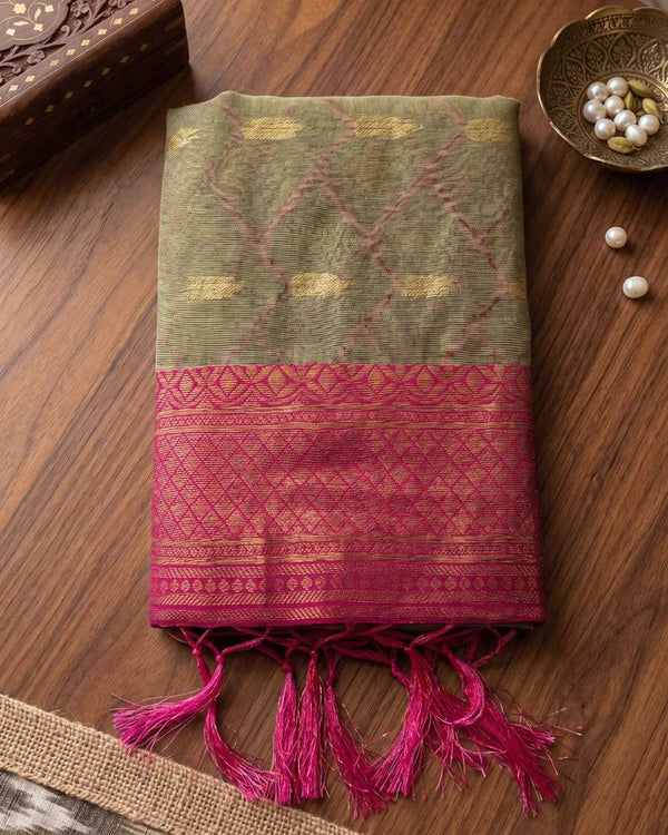 Naarira Soft Cotton Zari Saree for Women - alternate view