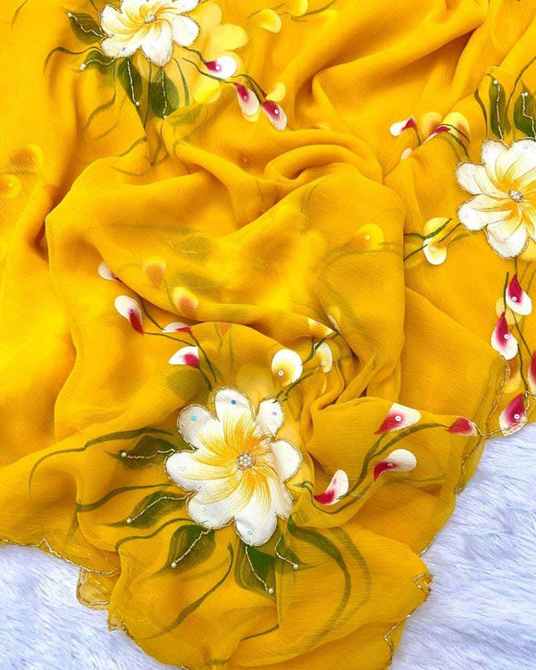 Naarira PURE Schiffli Hand Work Sarees - alternate view
