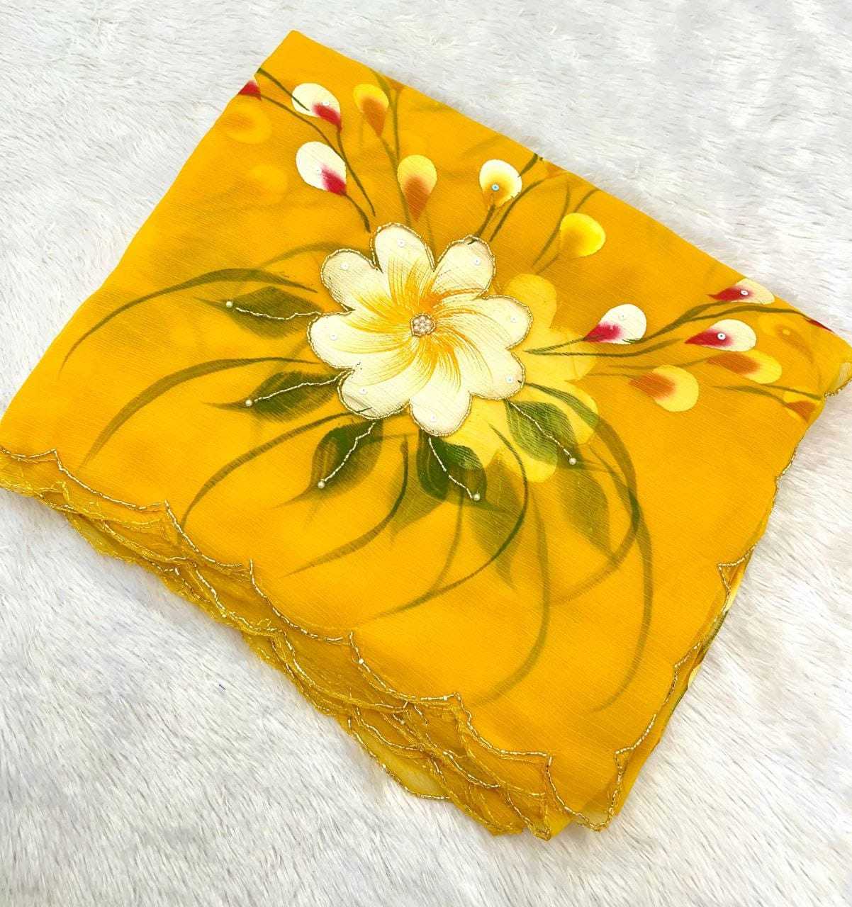 Naarira PURE Schiffli Hand Work Sarees