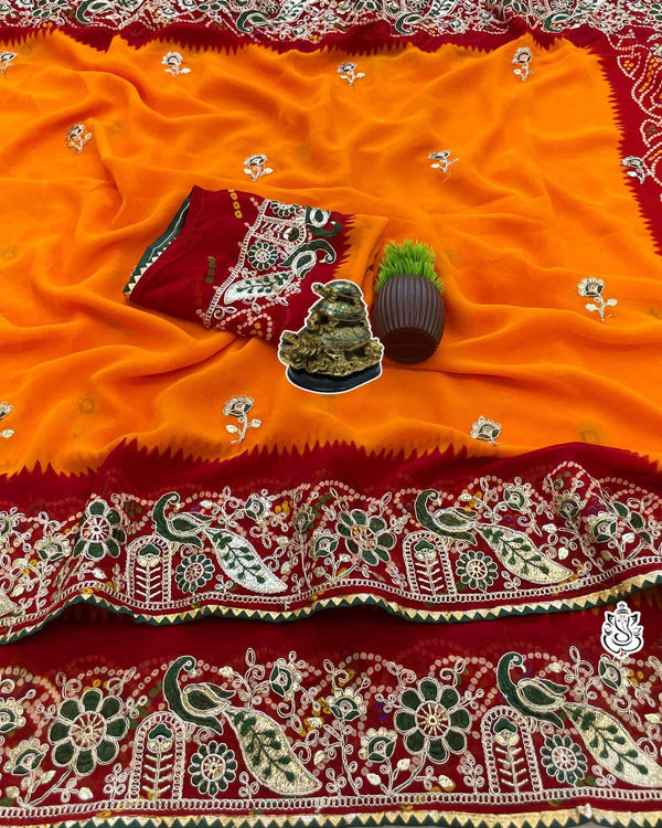 Naarira Aradhika Georgette Saree