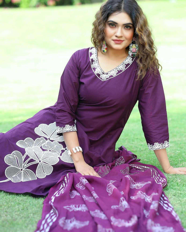 Naarira Cotton Flower Designer Kurtis - alternate view