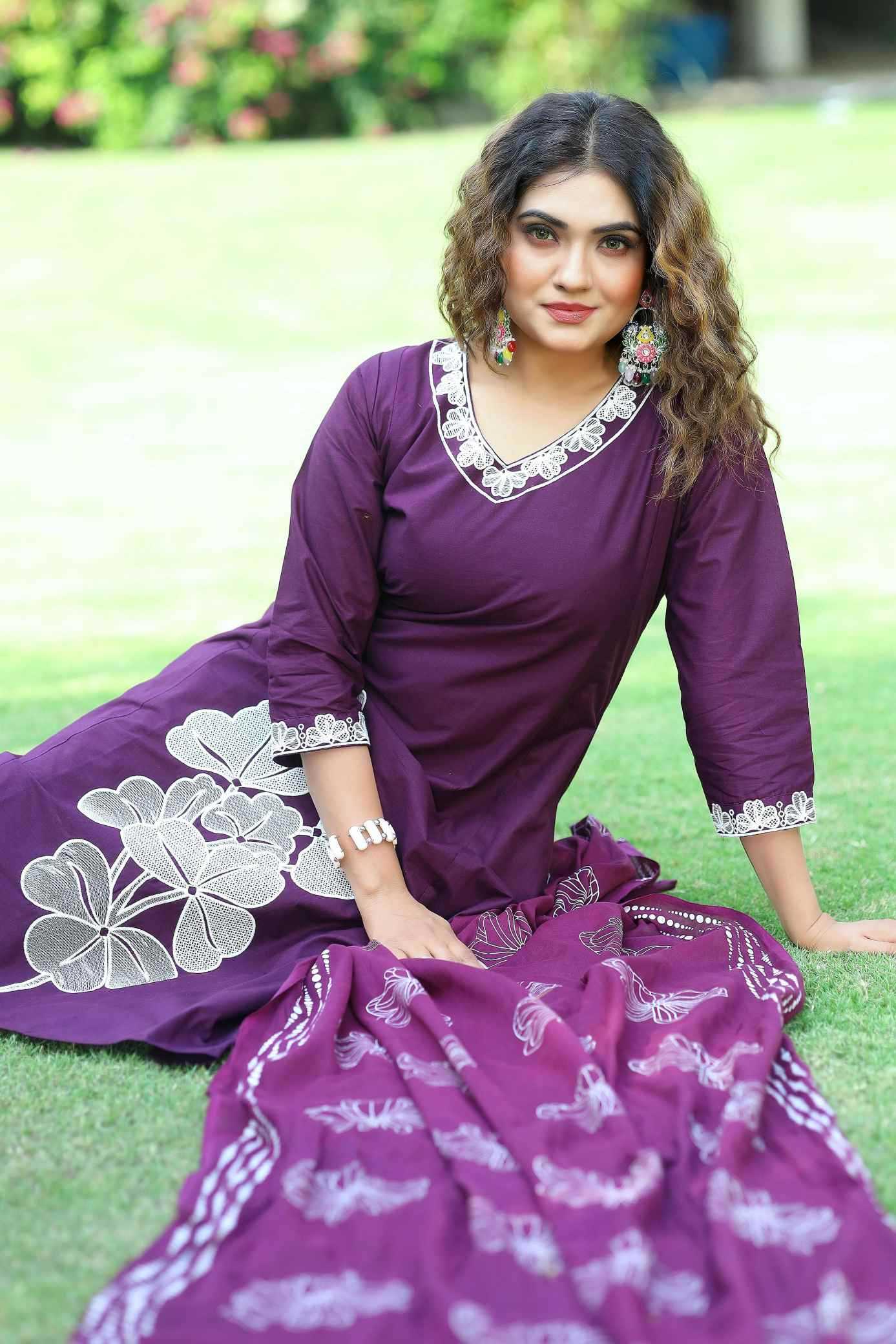 Naarira Cotton Flower Designer Kurtis