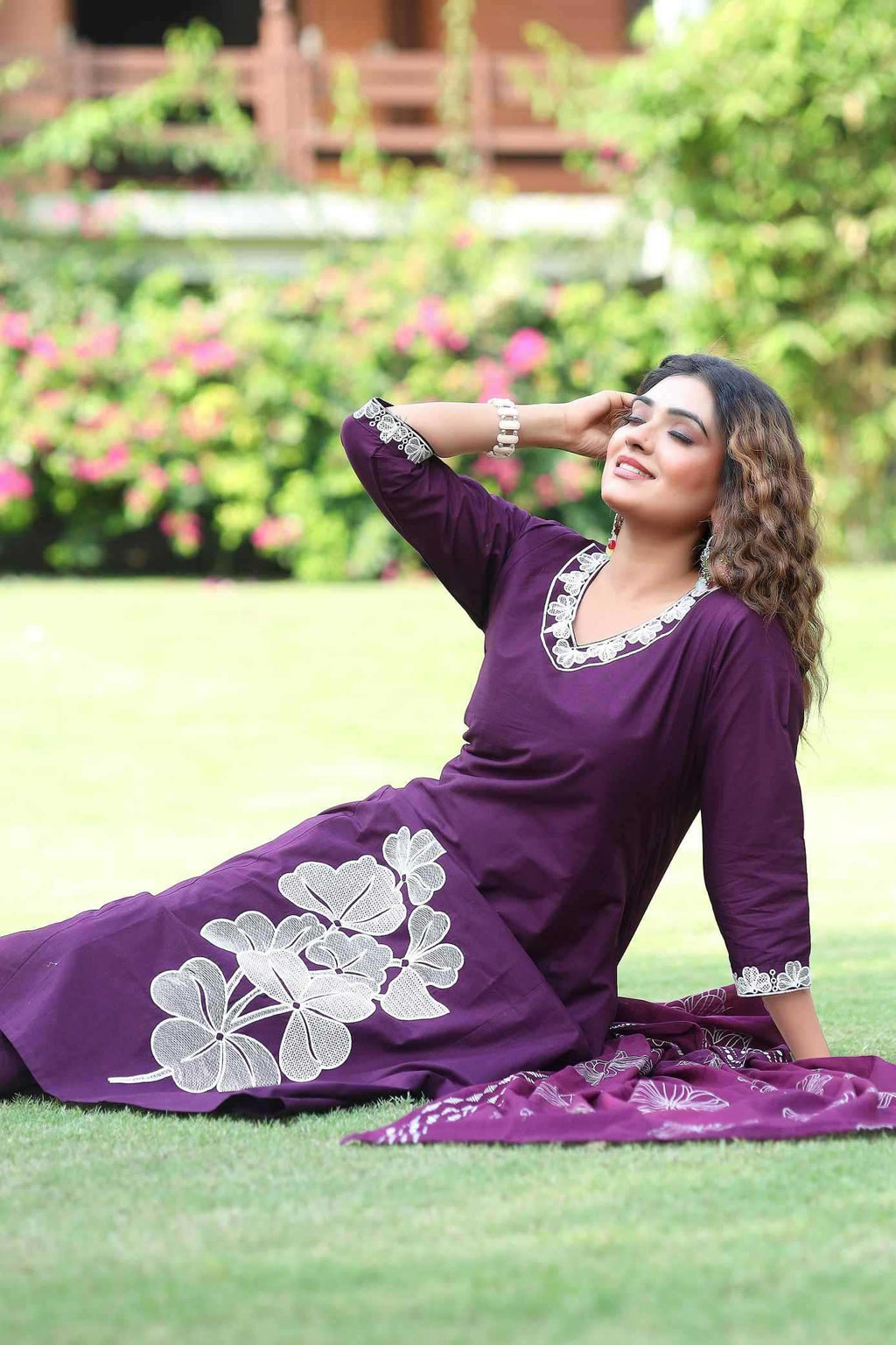 Naarira Cotton Flower Designer Kurtis