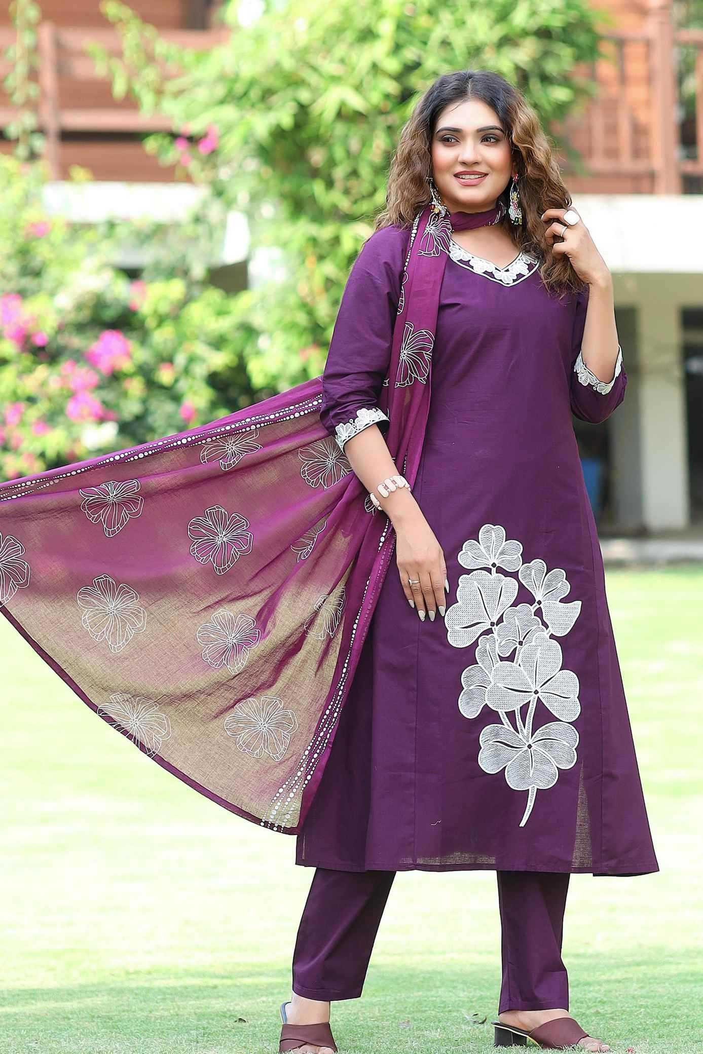 Naarira Cotton Flower Designer Kurtis
