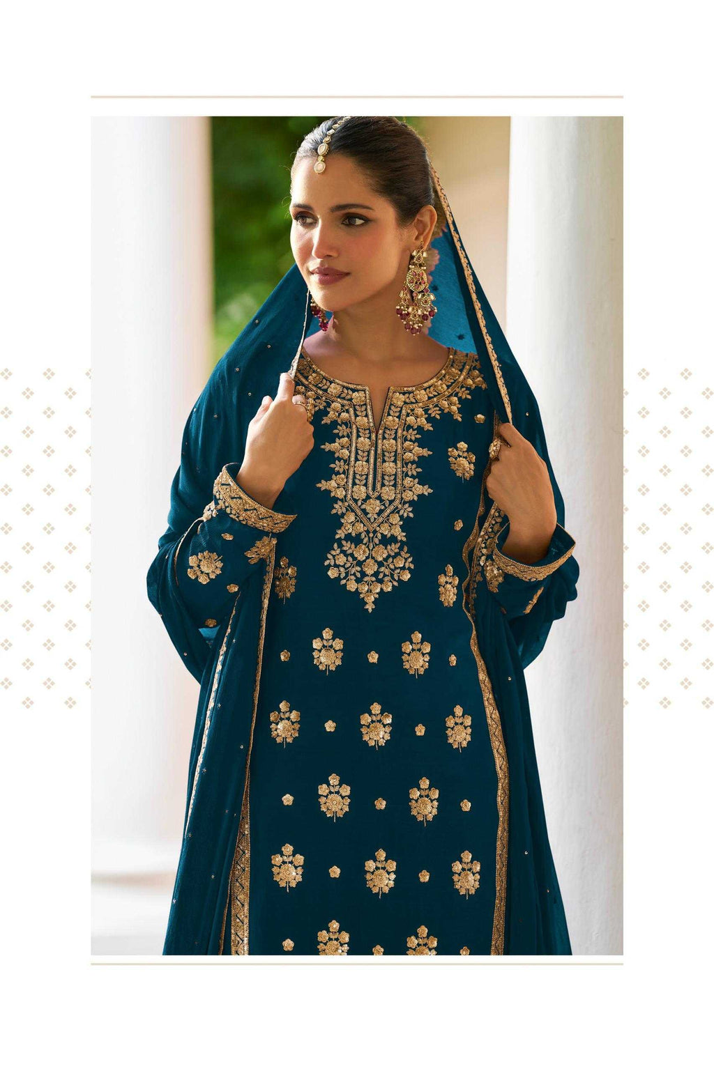 Naarira FARIDA Chinon Embroidery Suits