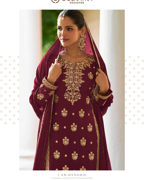 Naarira FARIDA Chinon Embroidery Suits - alternate view