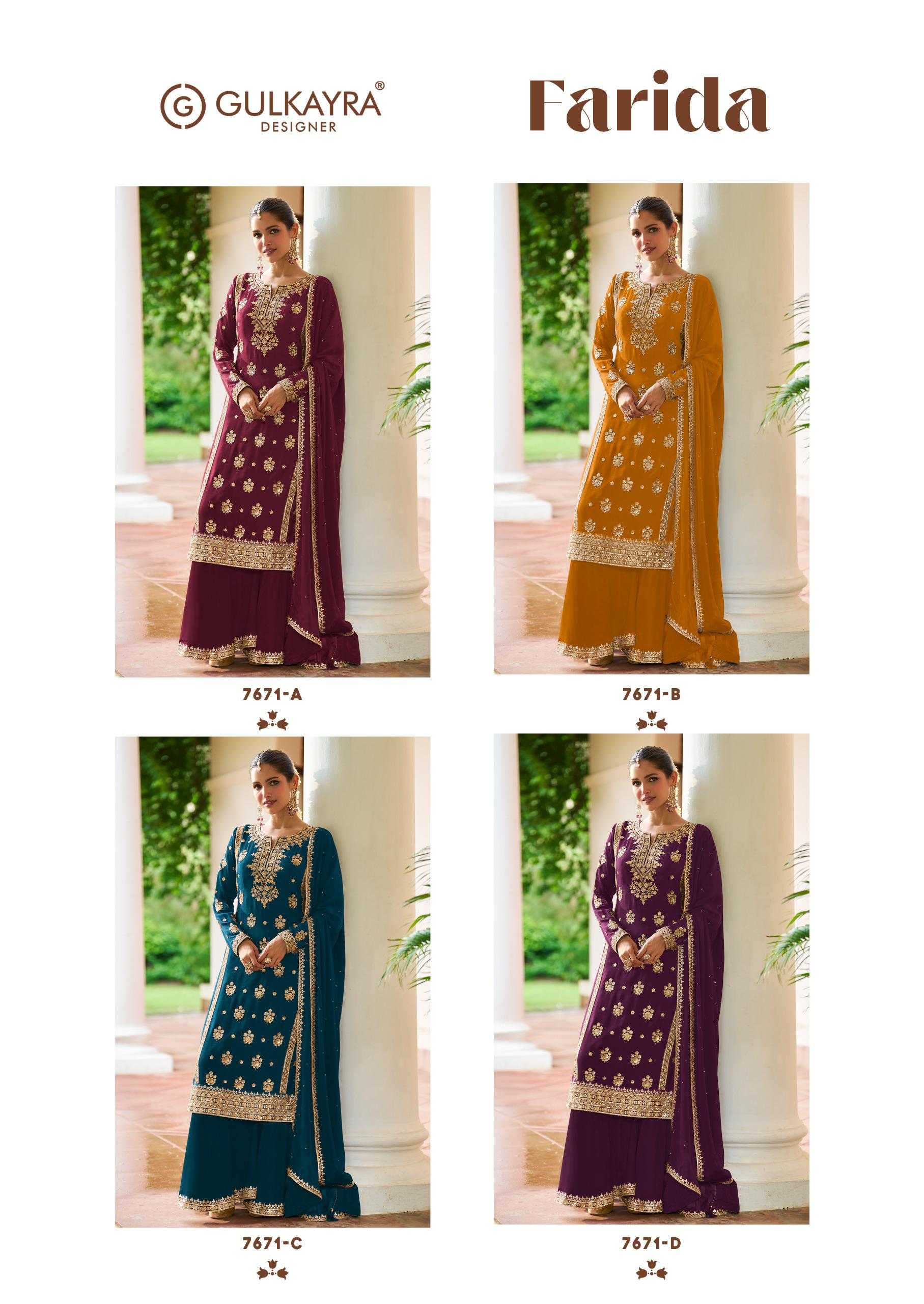 Naarira FARIDA Chinon Embroidery Suits