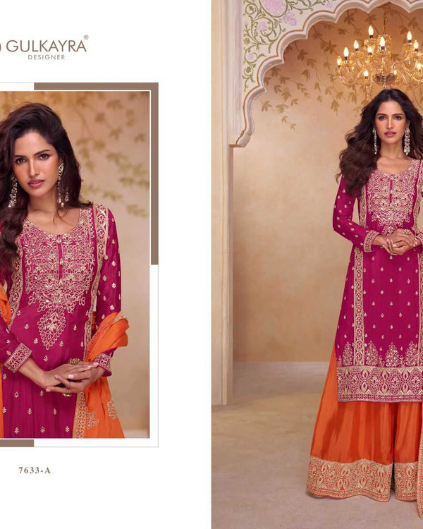 Naarira SHAGUN Chinon Embroidery Suits