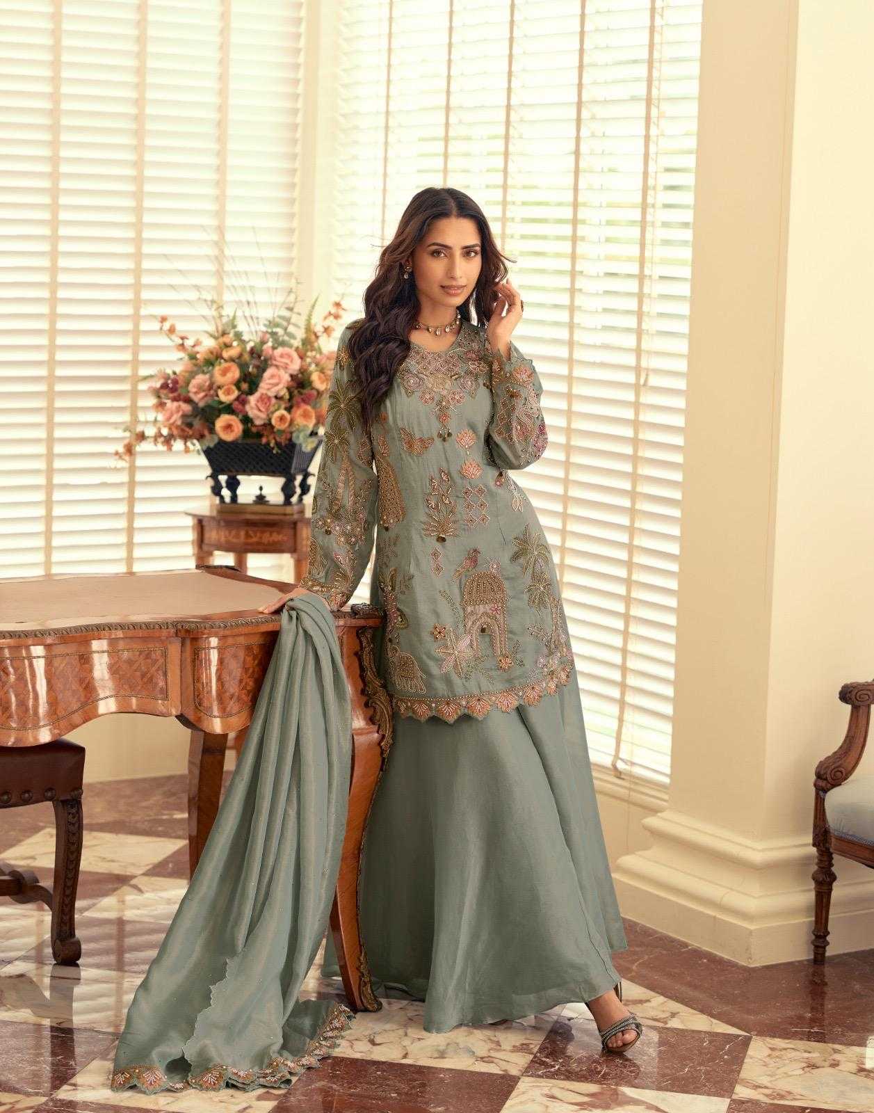 Naarira Shimmer silk Embroidery Suits