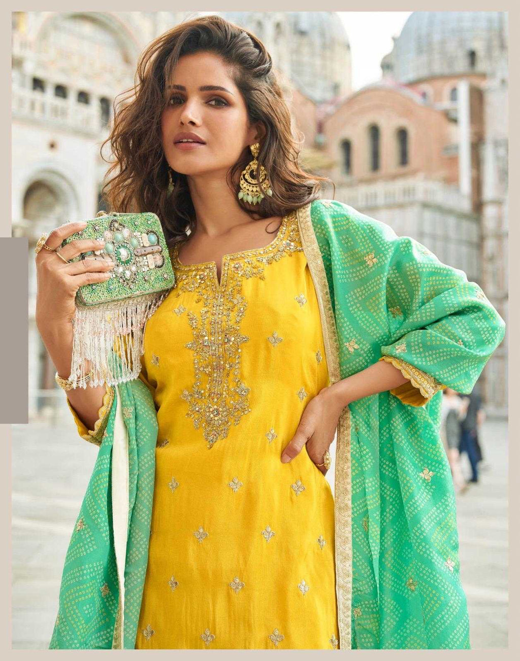 Naarira Shimmer silk Embroidery Suits