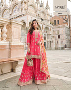 Naarira Shimmer silk Embroidery Suits