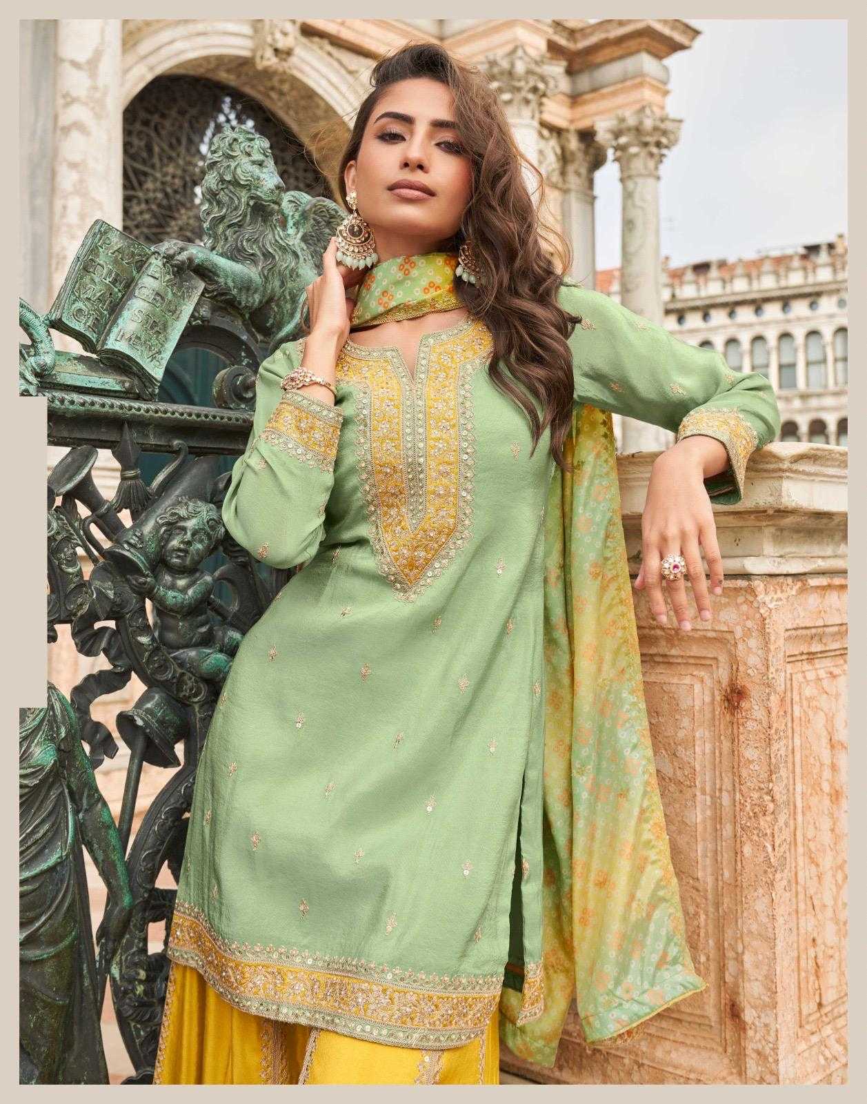 Naarira Shimmer silk Embroidery Suits