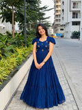 Naarira Pure Mull Mull Cotton Maggam Work Gown