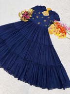 Naarira Pure Mull Mull Cotton Maggam Work Gown