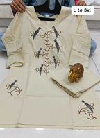 Naarira Avyukta Pure Dobhi Cotton Embroidered Co-ord Set