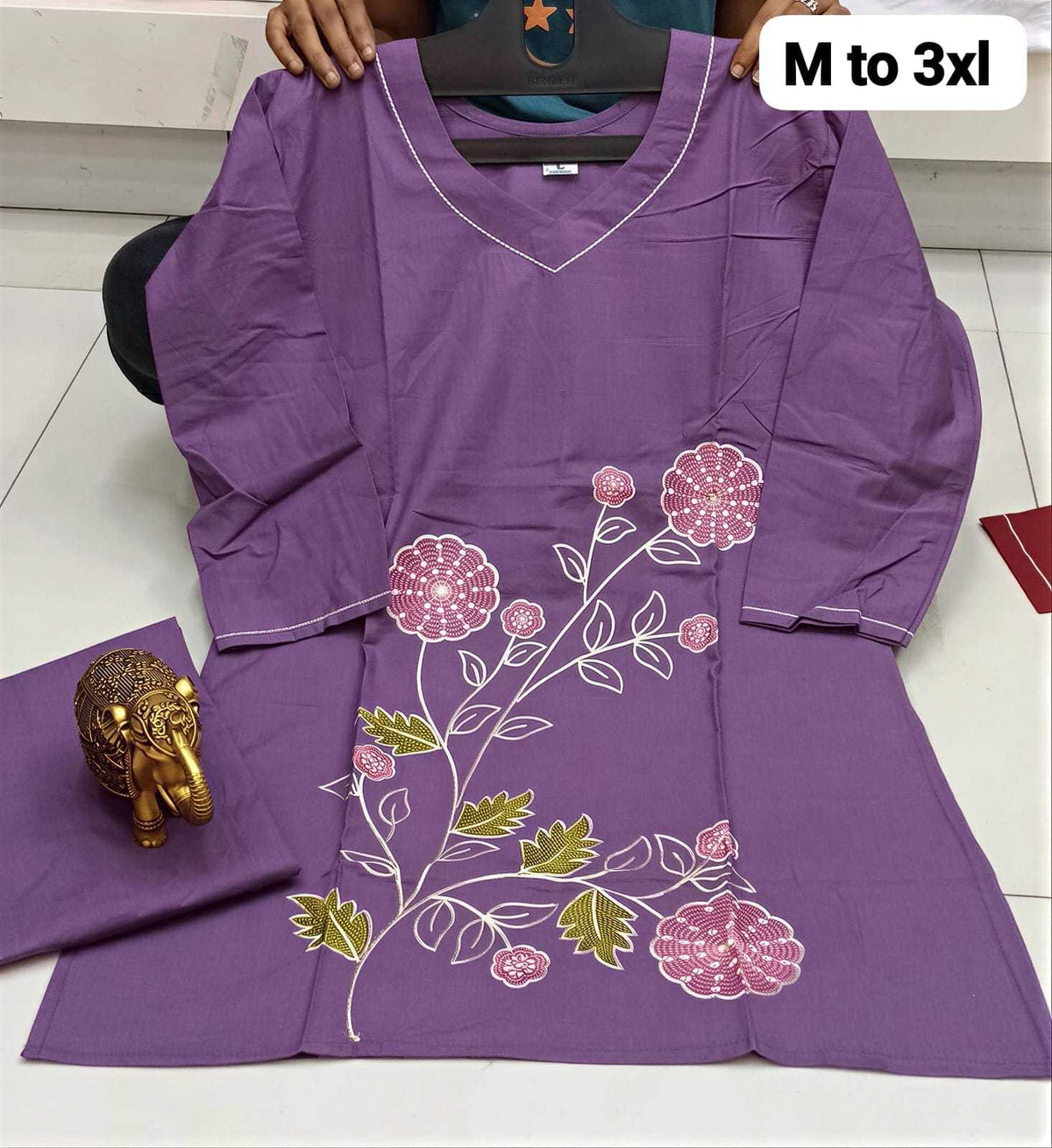 Naarira Jivanshi Pure Dobhi Cotton Embroidered Co-ord Set