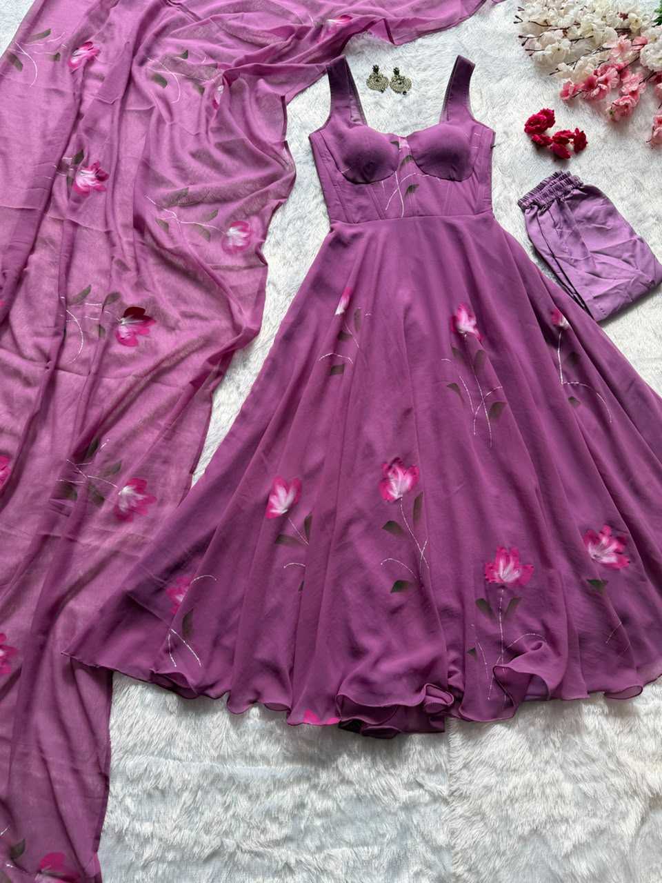 Naarira KESH154 353 Georgette Fancy Gowns