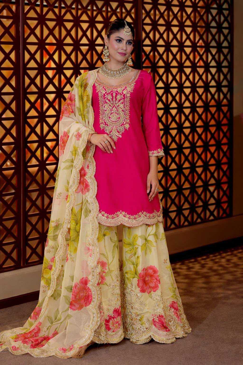 Naarira KESH158 8011 Chinon Embroidery Suit