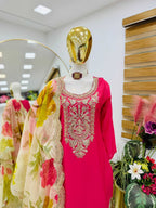 Naarira KESH158 8011 Chinon Embroidery Suit