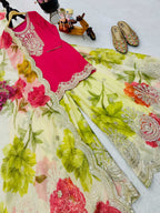 Naarira KESH158 8011 Chinon Embroidery Suit