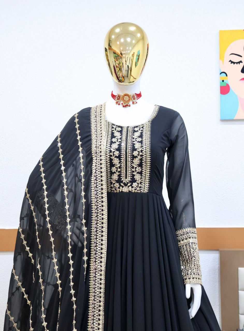 Naarira Faux Georgette Embroidery Gowns