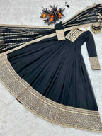 Naarira Faux Georgette Embroidery Gowns