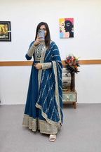 Naarira Faux Georgette Embroidery Gowns