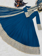 Naarira Faux Georgette Embroidery Gowns
