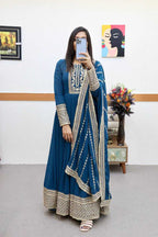 Naarira Faux Georgette Embroidery Gowns