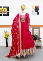 Naarira Faux Georgette Embroidery Gowns