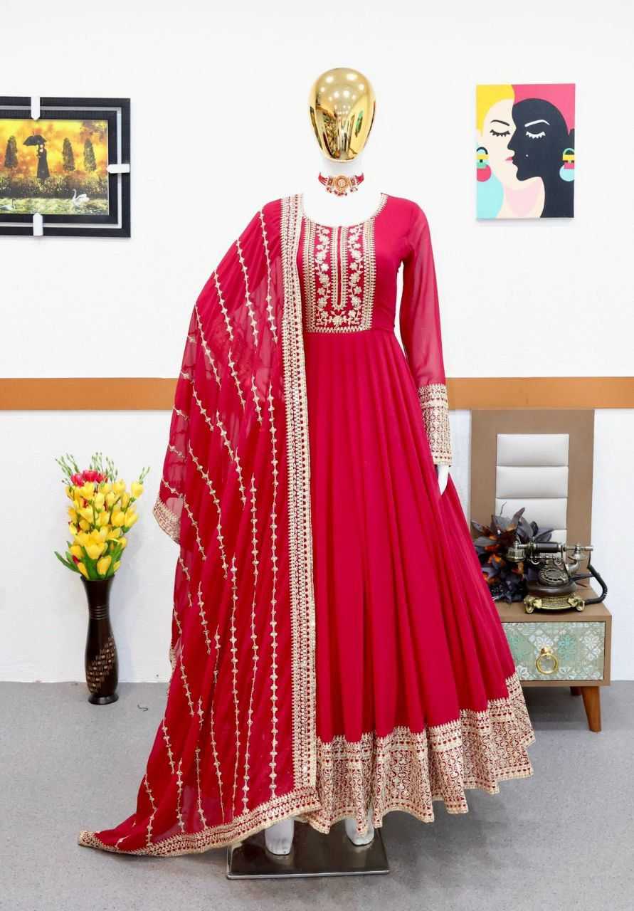 Naarira Faux Georgette Embroidery Gowns