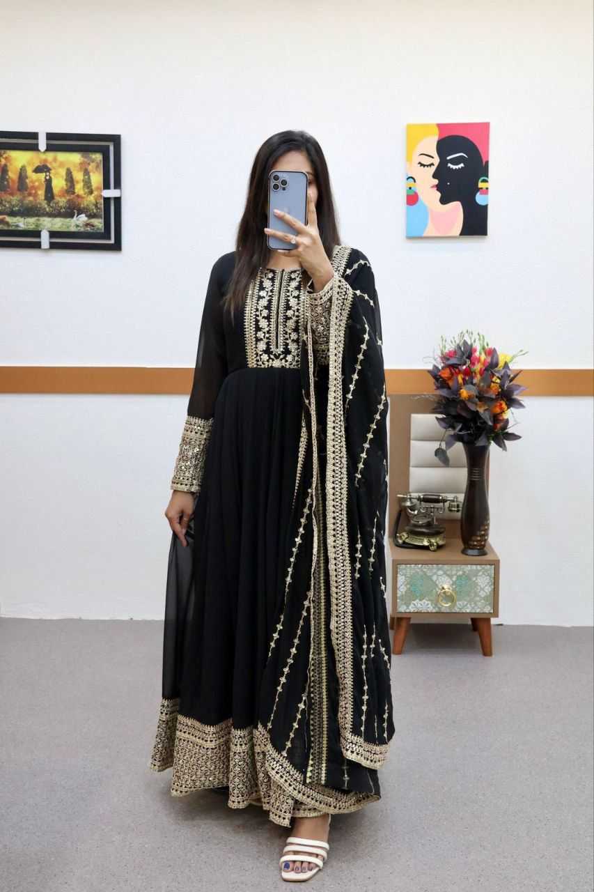 Naarira Faux Georgette Embroidery Gowns