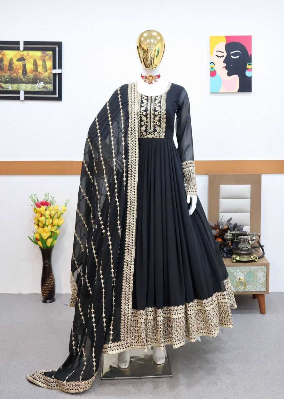 Naarira Faux Georgette Embroidery Gowns