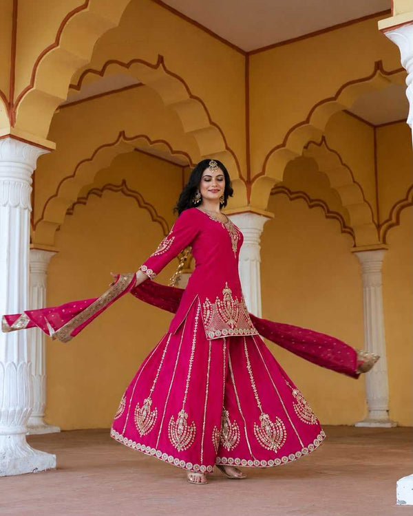 Naarira Chinon Silk Party Wear sharara