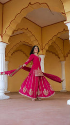 Naarira Chinon Silk Party Wear sharara
