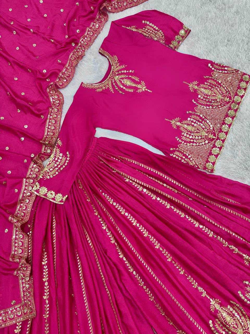 Naarira Chinon Silk Party Wear sharara