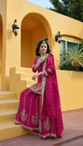 Naarira Chinon Silk Party Wear sharara