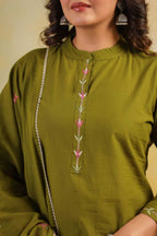 Naarira Palak Rayon Embroidery Suit