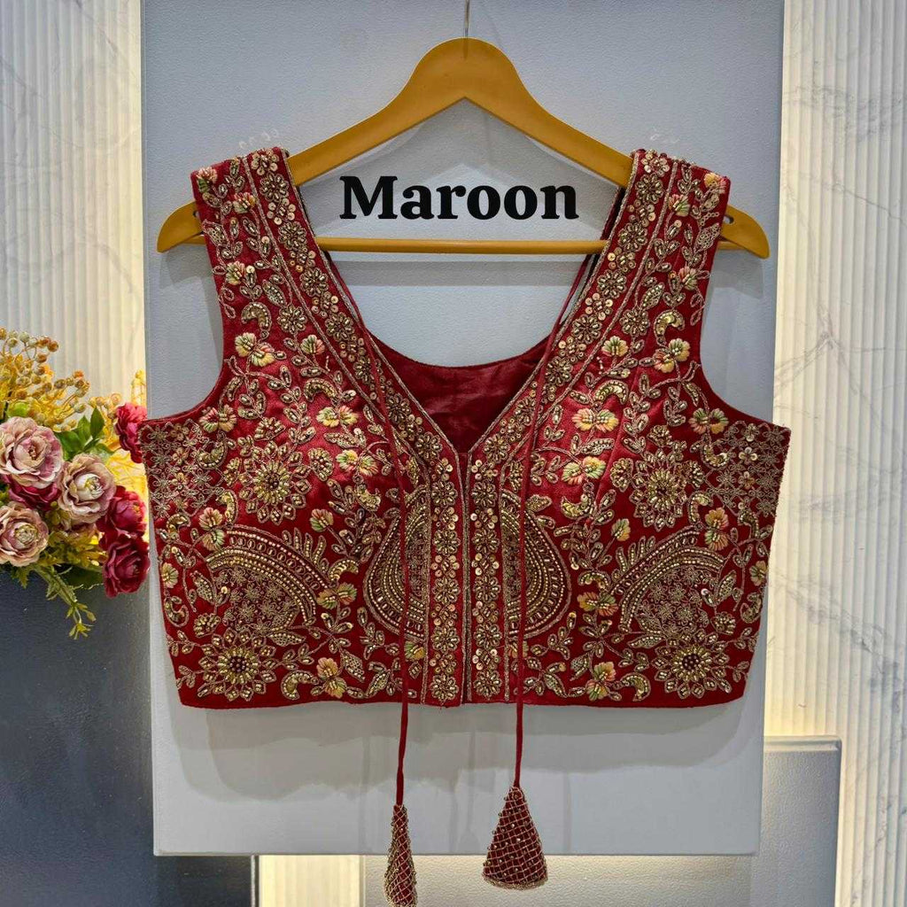 Naarira Pure Silk V-Neck Blouses
