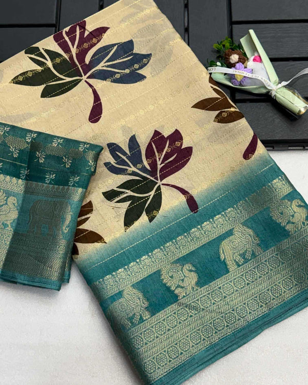 Naarira Akruthi Soft Dola Printed Sarees - alternate view