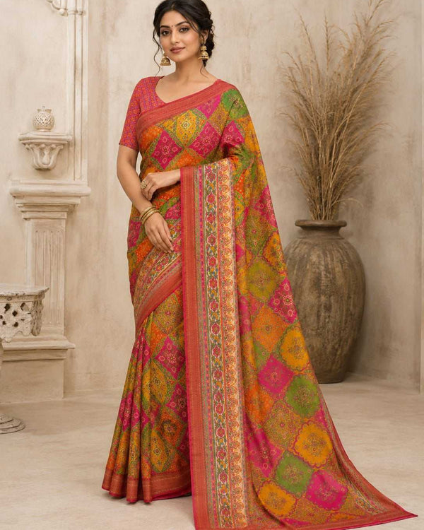 Naarira Hridika Tussar Silk Printed Sarees