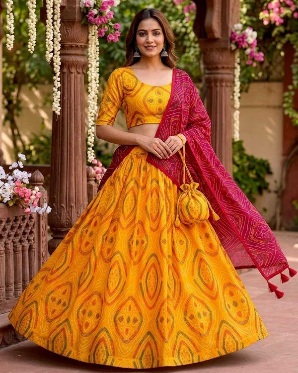 Naarira Aarohi Soft Kota Doria Designer Lehenga - alternate view