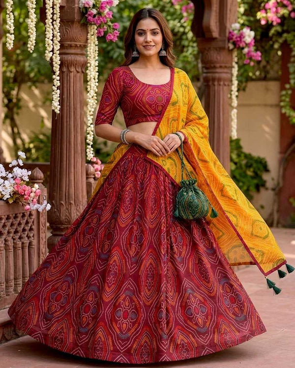 Naarira Aarohi Soft Kota Doria Designer Lehenga