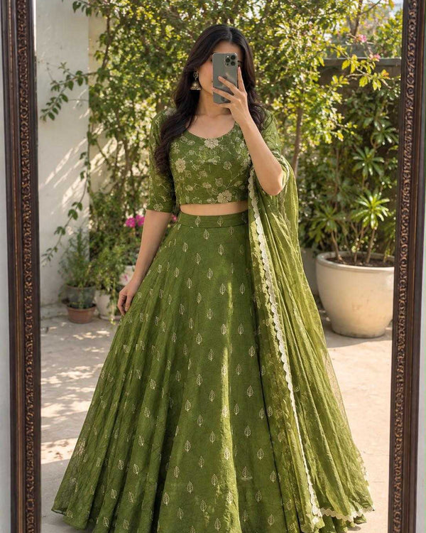 Naarira Rangoli Silk Designer Lehenga - alternate view