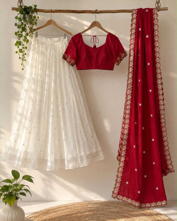 Naarira Vichitra Silk Embroidered Lehenga - alternate view