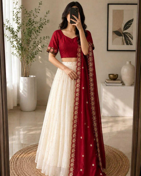 Naarira Vichitra Silk Embroidered Lehenga
