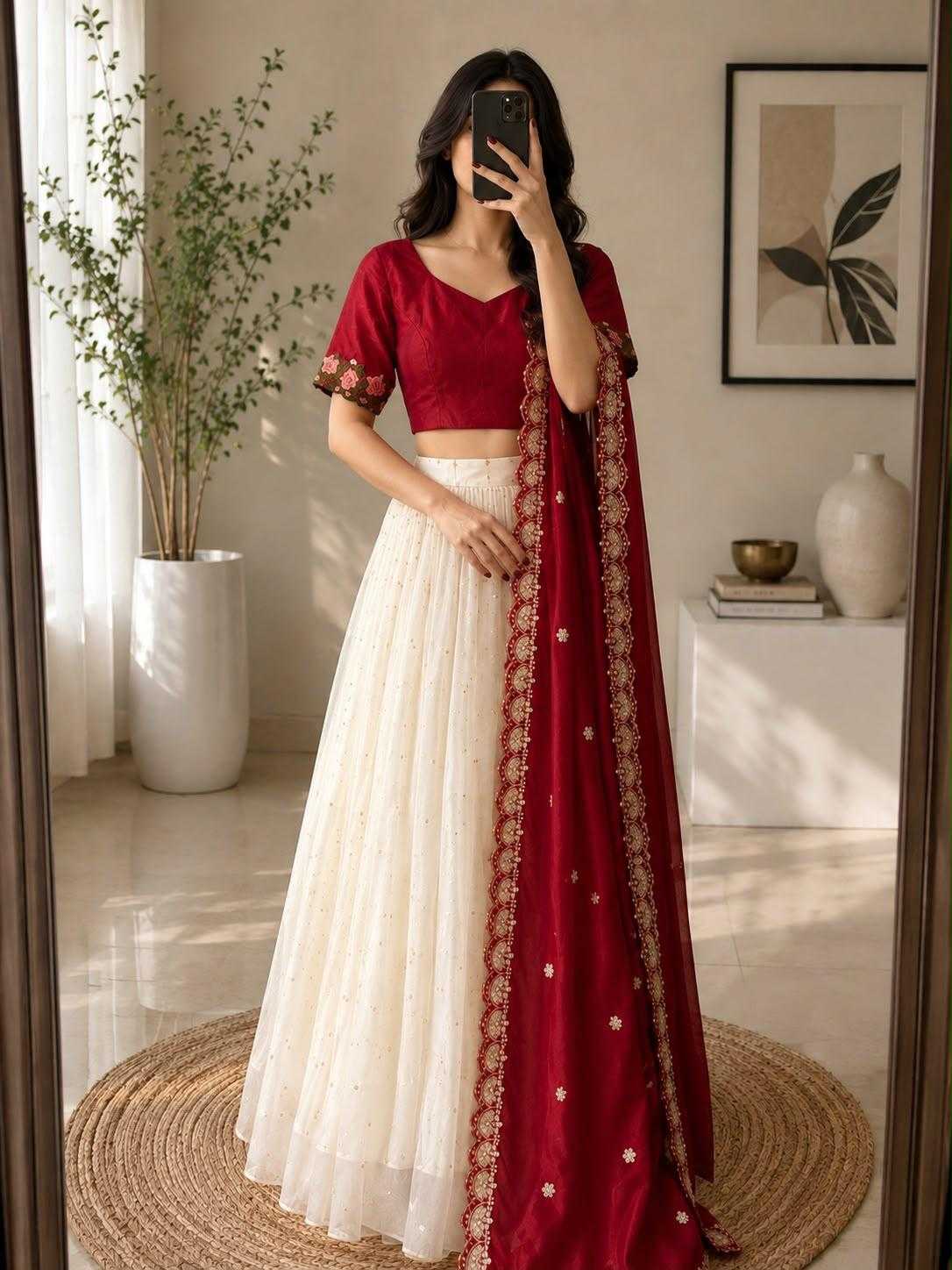 Naarira Vichitra Silk Embroidered Lehenga